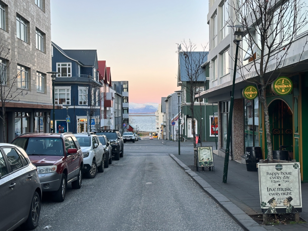 Views of the centre and snow capped mountains during our Reykjavik city break